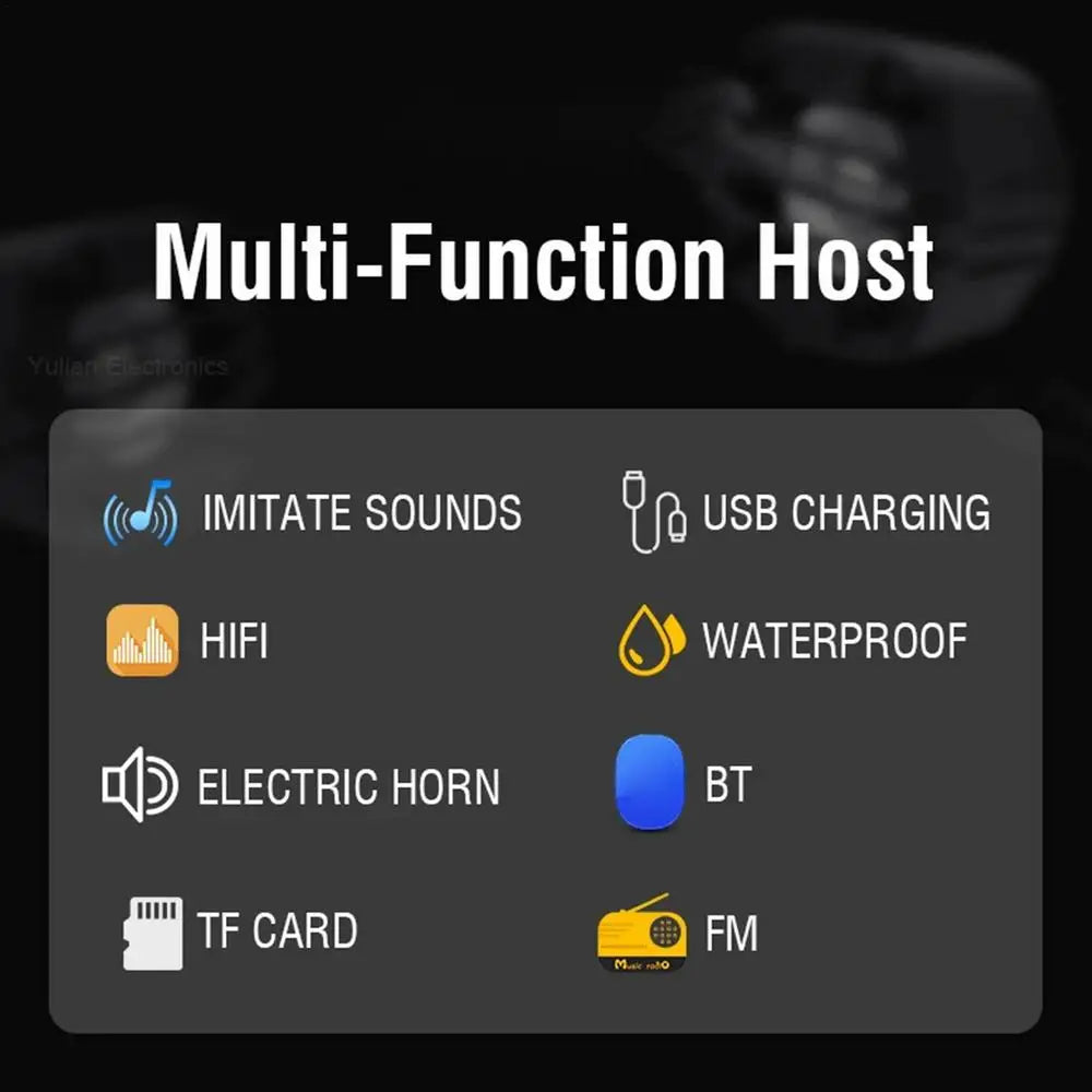 Motorcycle Bluetooth Speaker 12-80V Universal Hifi Sound Motorcycle Stereo Weatherproof Audio Amp System Handlebar Speaker