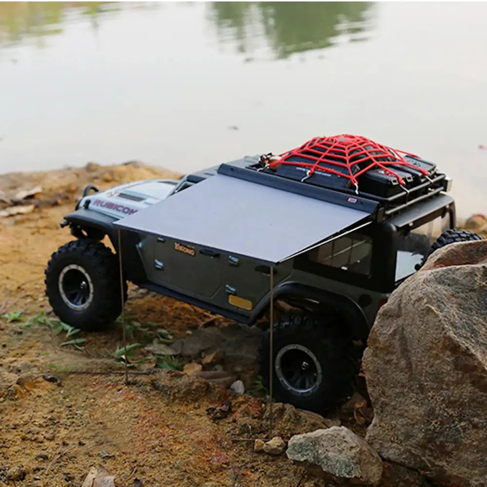 Toy Car Side Awning Rooftop Tent Luggage Roof Rack Net For 1/10 1/8 RC Crawler Car Traxxas TRX4 SCX10 TAMIYA ARRMA D90