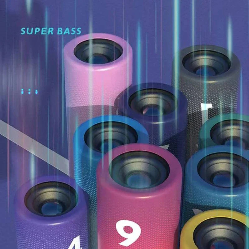 Portable Bluetooth 5.2 Speakers - True Wireless Subwoofer Outdoor Sound Box with Radio Support And 2000mA Power Bank Function