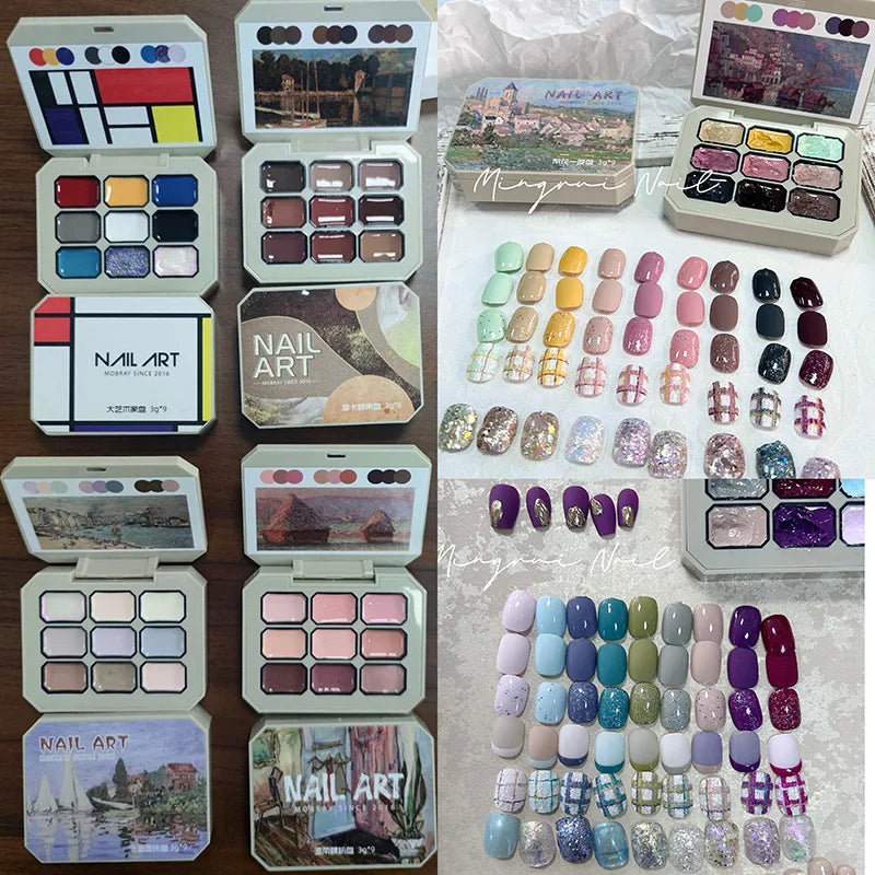 16 Color Cream Nail Gel Polish Solid Nail Gel Palette Mud Painting  Nail Art Design Soak Off UV Gel Varnish Gel Lacquer