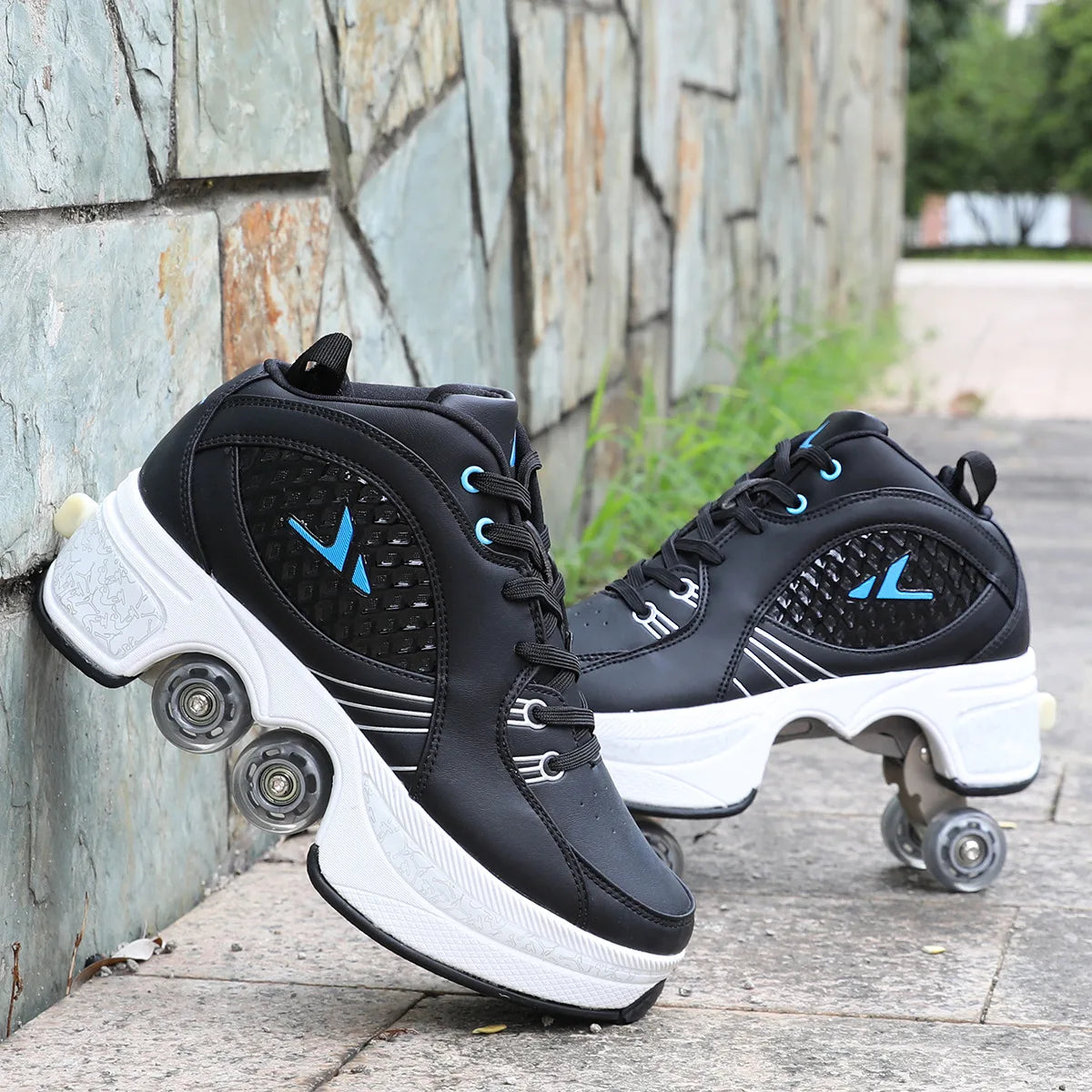 Kids Four-Wheel Roller Skate Shoes Casual Deformation Parkour Sneakers Skates Adult Stage personalized Sport Roller Skate Shoes - Premium  from Lizard Vigilante - Just $128.99! Shop now at Lizard Vigilante