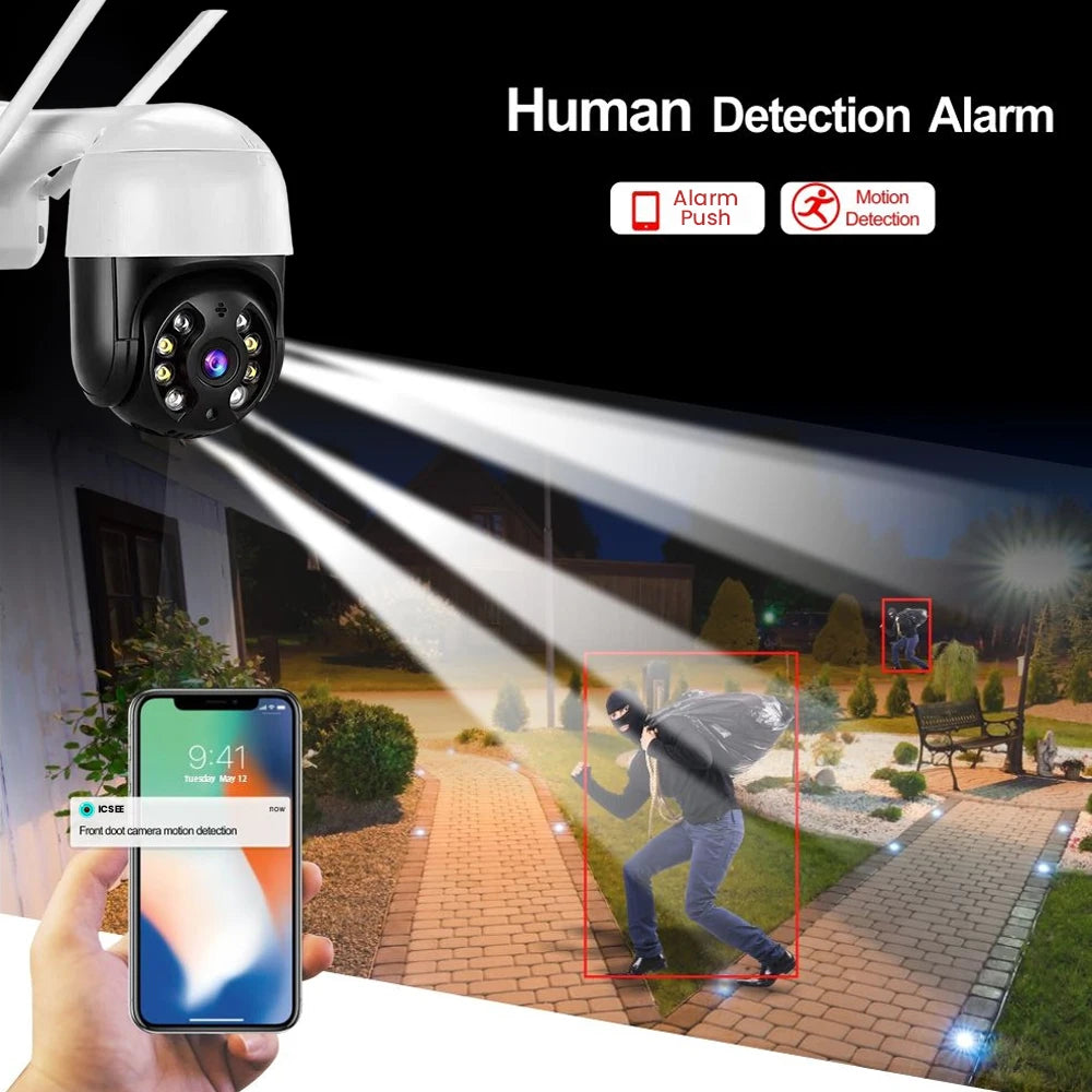 4K 8MP Smart WiFi PTZ Camera with 5x Digital Zoom & AI Human Detection - Wireless CCTV IP Camera for Outdoor Security, Color Night Vision & ONVIF Support - Premium camera from Lizard Vigilante - Just $40.99! Shop now at Lizard Vigilante