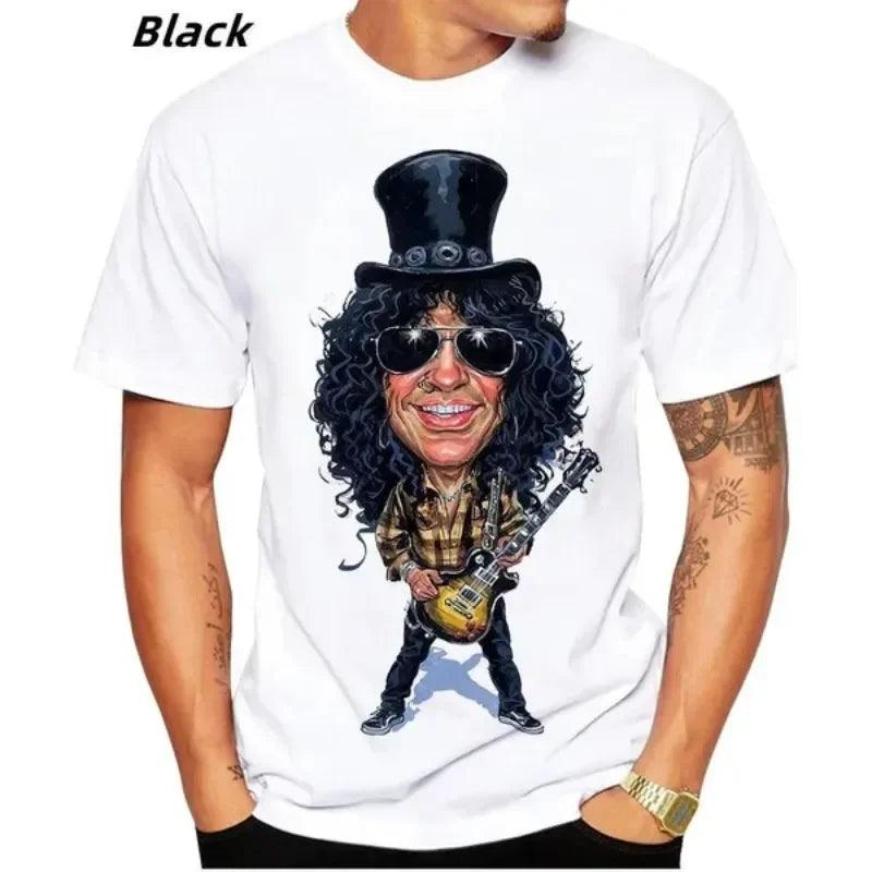 Singer Slash 3D Print Cool T-shirt Men's/Women's T-shirt Street Hip Hop Rock Cosplay Men's Clothing Haikyuu T-shirt for Men - Premium t-shirt from Lizard Vigilante - Just $23.49! Shop now at Lizard Vigilante