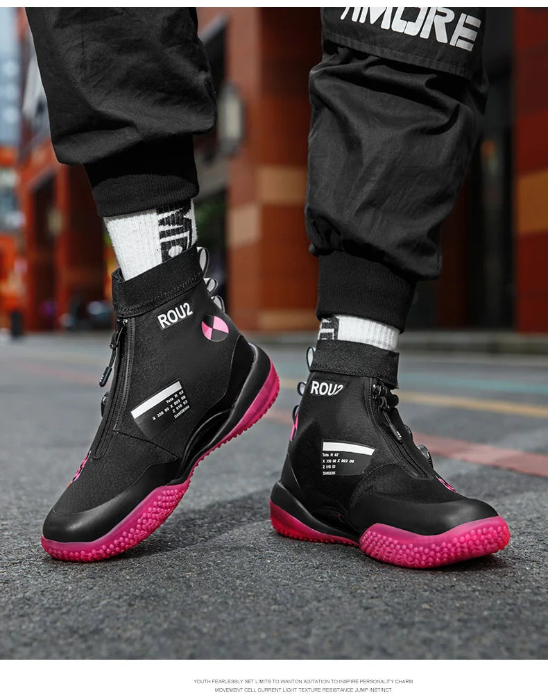 Brand Hip-hop Sneakers Men High-top Men Basketball Shoes Kids Women Designer Basket Boots Fashion Street Style Sports Shoes Male - Premium  from Lizard Vigilante - Just $66.99! Shop now at Lizard Vigilante