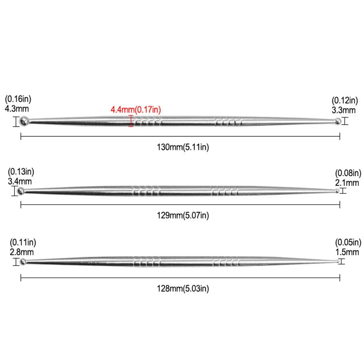 Stainless Steel Soft Pottery Clay Carved Tools Double Head Sculpture Pottery Model Tool DIY