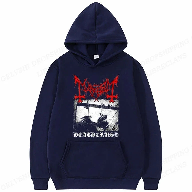 Rapper Mayhem Deathrush Hoodie – Men's Street Hip Hop Pullover, Casual Long Sleeve Sweatshirt for the Bold & Unstoppable - Premium hoodie from Lizard Vigilante - Just $46.66! Shop now at Lizard Vigilante