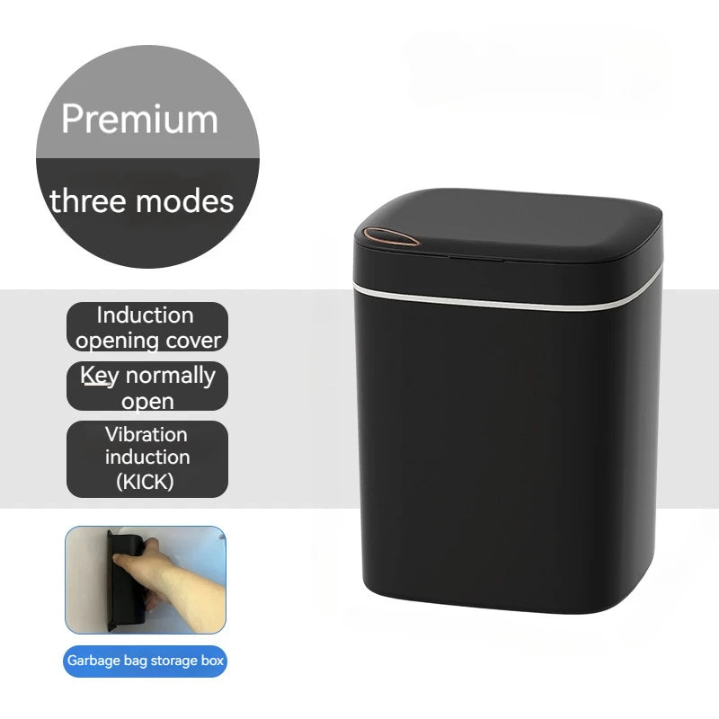 16L Smart Sensor Trash Can – Automatic Induction Lid, Eco-Friendly & Anti-Odor Rectangular Household Bin for Bathroom & Kitchen - Premium trash can from Lizard Vigilante - Just $48.99! Shop now at Lizard Vigilante