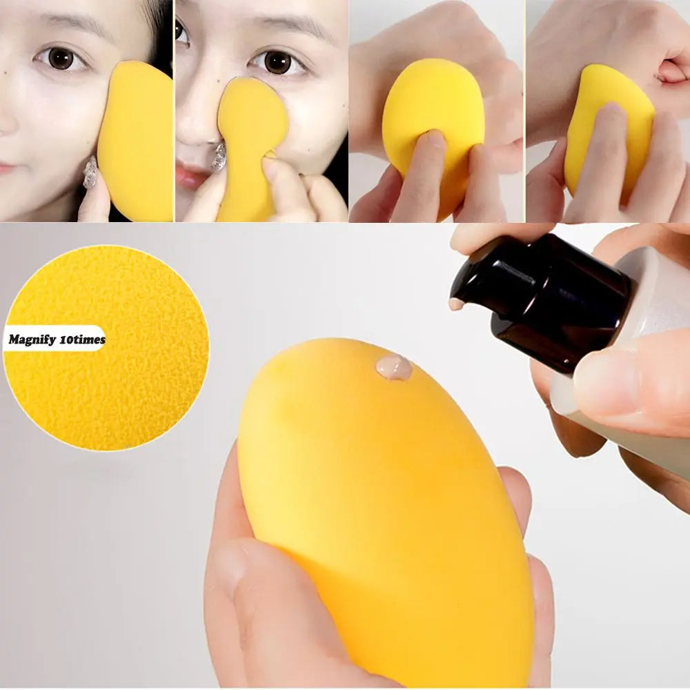 Women Foundation Powder Mango Shape Cushion Sponge Cosmetic Puff Beauty Tool Makeup Egg