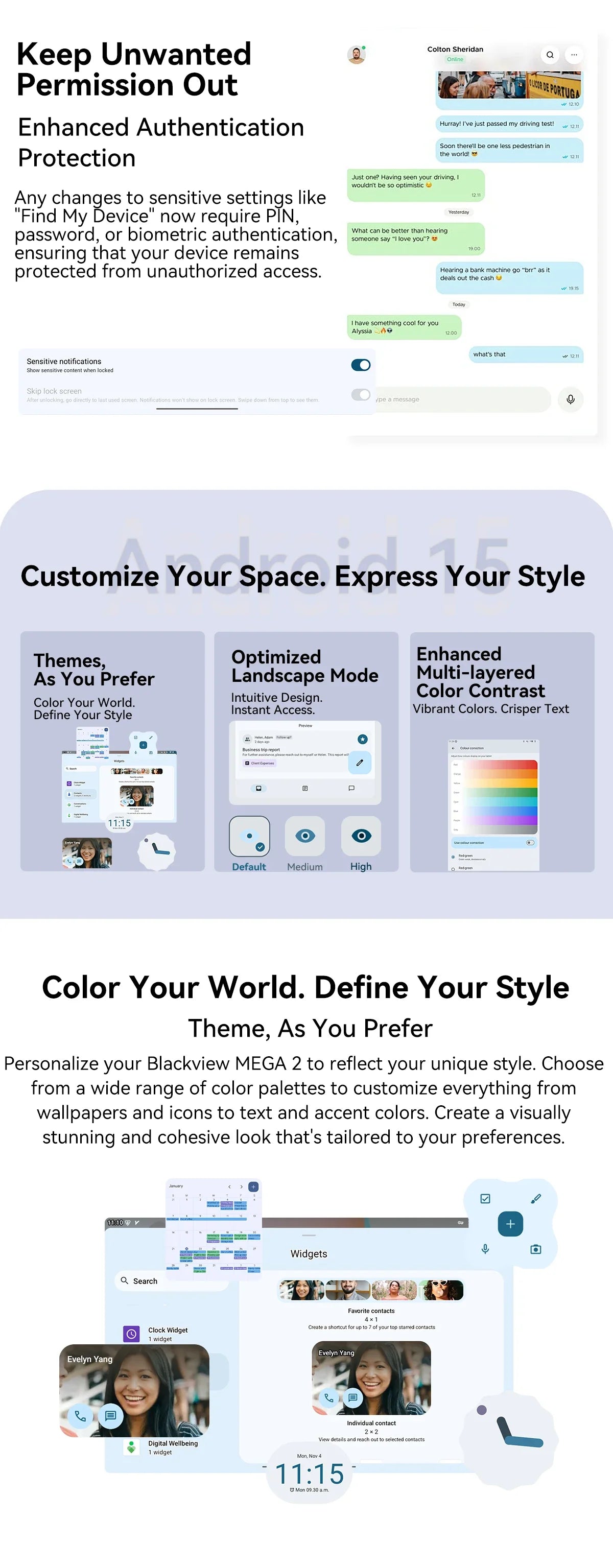 Blackview MEGA 2 Tablets 12 inch 2K Display Widevine L1 24GB(8+16) Android 15 256GB 9000mAh AI Main Camera Pad PC