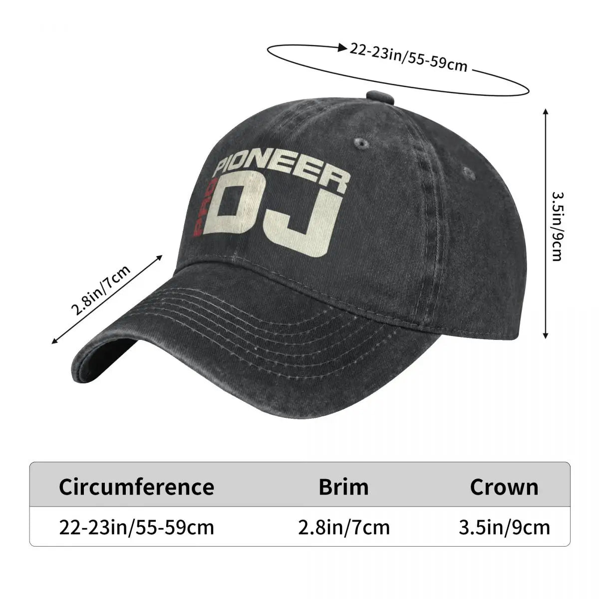 Pioneers DJ Pro Denim Baseball Cap - Custom Logo Trucker Hat for Stylish Sun Protection - Premium hat from Lizard Vigilante - Just $24.88! Shop now at Lizard Vigilante