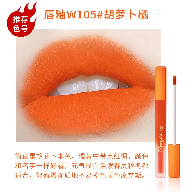 Orange Lipstick Waterproof Long Lasting Matte Lipsticks Resistant Lip Stick Velvet Lip Tint Women Cosmetic Sexy Lip Glaze Makeup