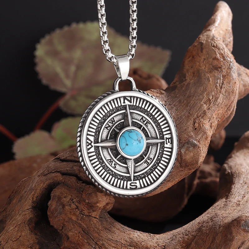 Retro Gothic Blue Evil Eye Protection Pendant Necklace for Men Boys Biker Amulets Punk Jewelry Gifts - Premium Jewelry from Lizard Vigilante - Just $3.99! Shop now at Lizard Vigilante