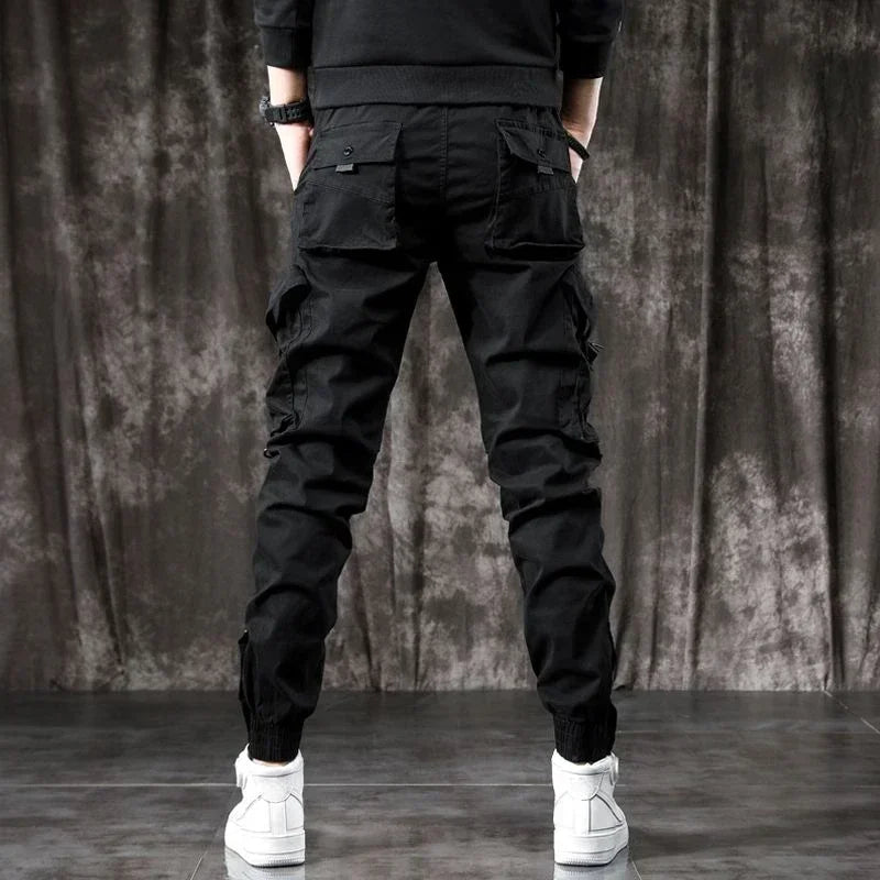 Men's Cargo Pants Outdoor Biker Trousers - Korean Style Loose Fit Hiking, Motorcycle Slacks, Cotton Spandex Baggy Fashion - Premium trousers from Lizard Vigilante - Just $48.88! Shop now at Lizard Vigilante