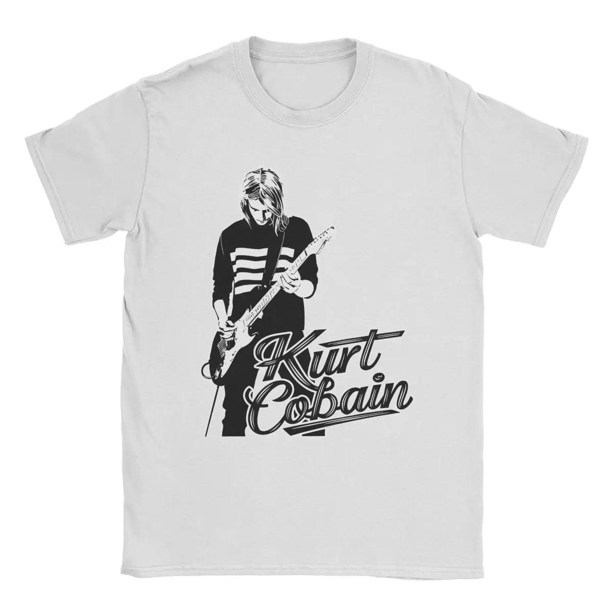 Kurt Cobain Guitar T-Shirt Men Rock-Nirvana Vintage Pure Cotton Tee Shirt Crewneck Short Sleeve T Shirt Gift Idea Tops - Premium tshirt from Lizard Vigilante - Just $20.99! Shop now at Lizard Vigilante