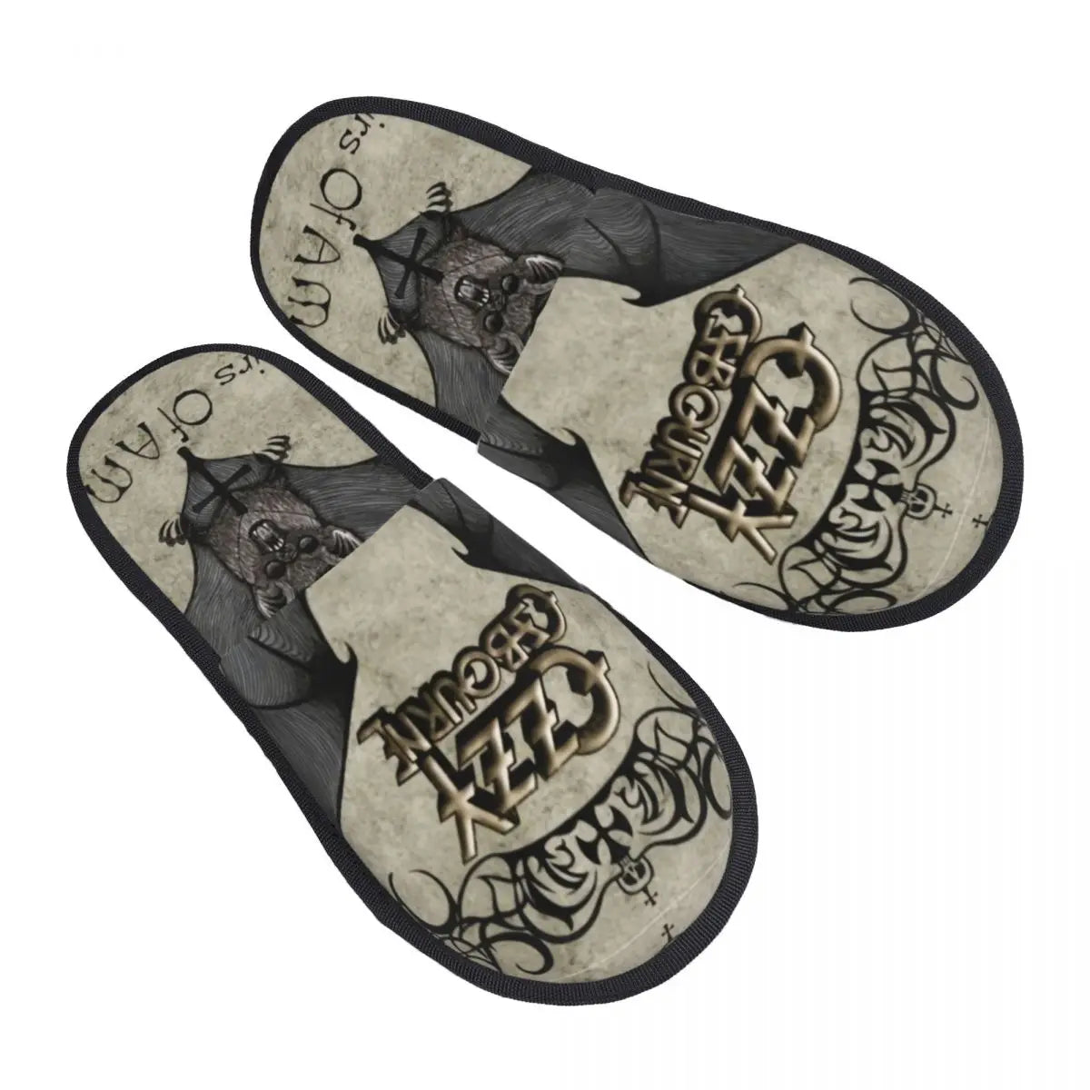 Ozzy Osbourne Slippers Heavy Metal Band Rock House Soft Warm Prince Of Darkness Memory Foam Fluffy Slipper Indoor Outdoor Shoes - Premium slippers from Lizard Vigilante - Just $21.99! Shop now at Lizard Vigilante