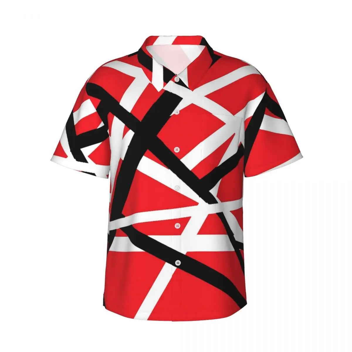 Summer Beach Van Shirt Halen Vans Lines Print Cool Blouse Casual Shirts Male Short Sleeve 1984 Street Clothing - Premium hawaiian shirt from Lizard Vigilante - Just $29.84! Shop now at Lizard Vigilante