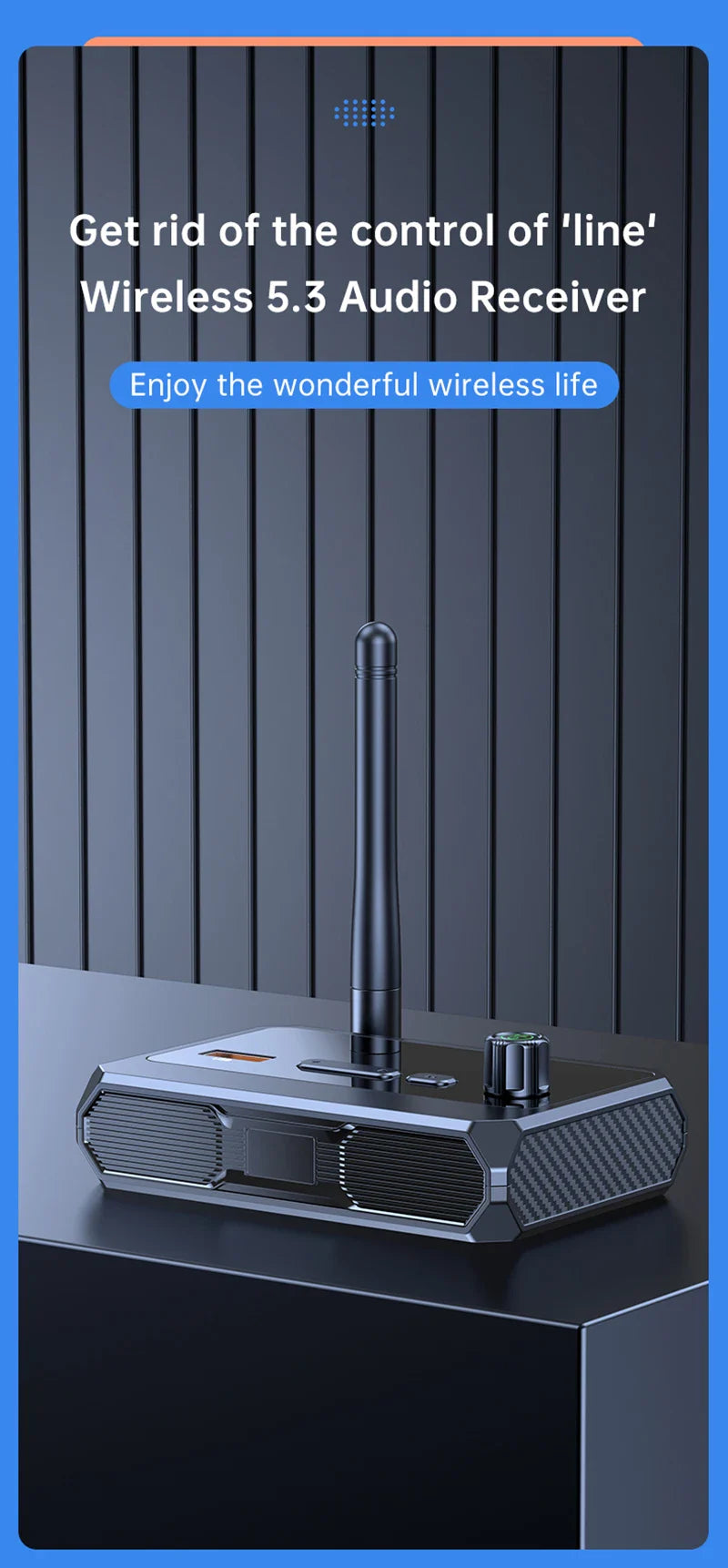 Bluetooth 5.3 Audio Receiver Support USB U-Disk Play Wireless Adapter R/L 2 RCA/3.5MM AUX/Optical Fiber Jack For Car Kit Speaker