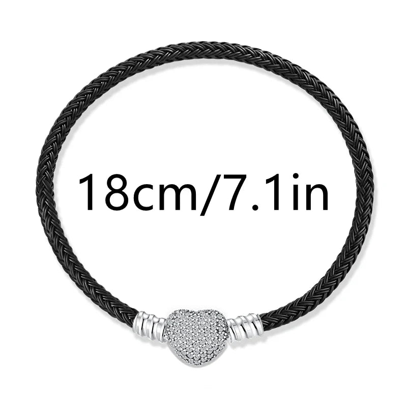 925 Silver Valentine's Day Snake Year Series Pendant Suitable for 925 Sterling Silver Original Women's Bracelet DIY Jewelry Gift