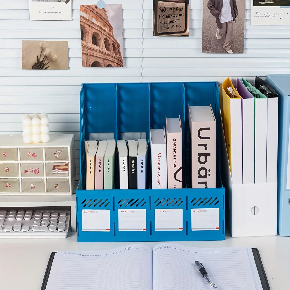 Detachable A4 Document Organizer - Desktop Bookshelf & File Holder, Durable PP Material, Office Supplies Storage Rack