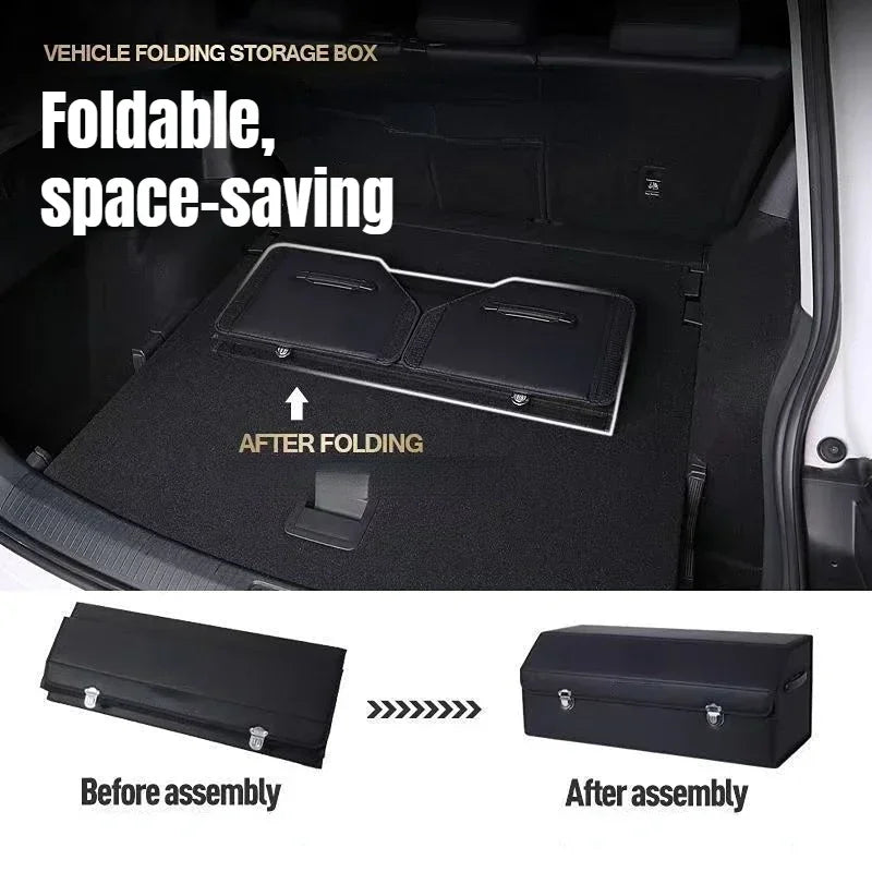 Car Trunk Organizer Organizers And Storage Suv Faux Leather Foldable Trunk Multi-Compartment Adjustable Auto Grocery Storage Box - Premium  from Lizard Vigilante - Just $11.99! Shop now at Lizard Vigilante