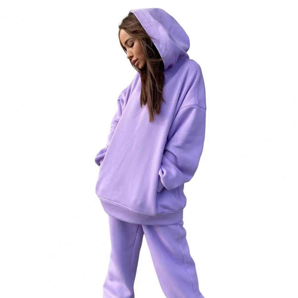 Women's Two-Piece Tracksuit Set – Hooded Sweatshirt & Sweatpants for Spring and Autumn - Premium hoodie set from Lizard Vigilante - Just $28.88! Shop now at Lizard Vigilante