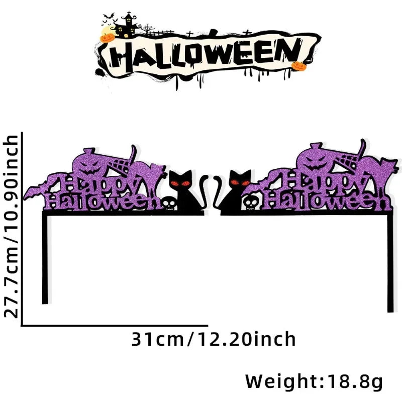 Halloween Door Frame Decoration,Bats,Pumpkins,Spider Webs,Door and Window Corner Stickers, Halloween Home Decoration