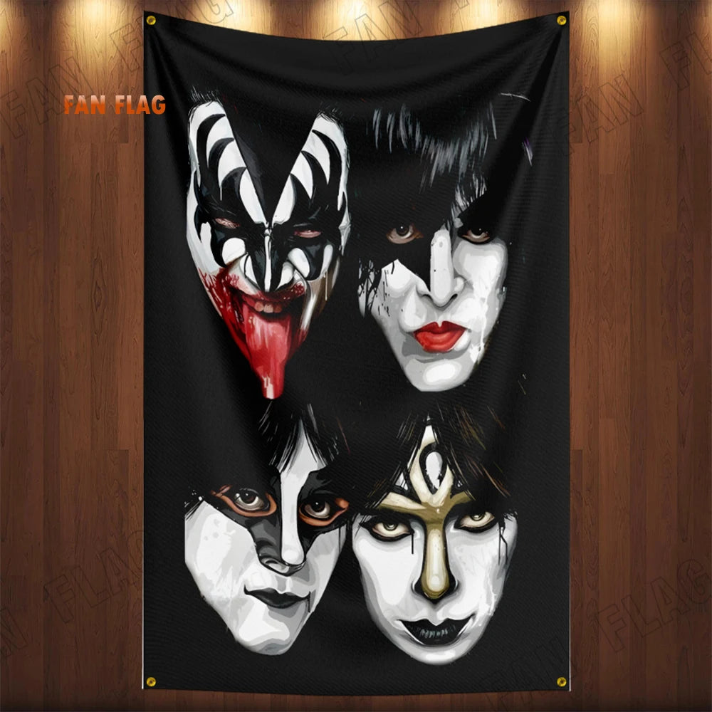 Kiss Heavy Rock Band Flag 3x5ft – Polyester Printed Banner for Home or Bedroom Decoration - Premium banner from Lizard Vigilante - Just $17.99! Shop now at Lizard Vigilante