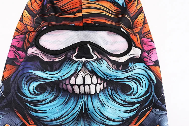 Motorcycle Balaclava Beard Print - Full Face Skull Mask for Bikers and Outdoor Enthusiasts - Premium balaclava from Lizard Vigilante - Just $14.88! Shop now at Lizard Vigilante