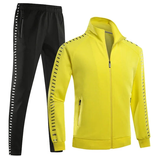 Winter Basketball Tracksuit Men Fashion Reflective Strip Hoodies+Pant Set Outdoor Gym Jogging SportSuit Running Sweatshirt Suits - Premium  from Lizard Vigilante - Just $87.99! Shop now at Lizard Vigilante
