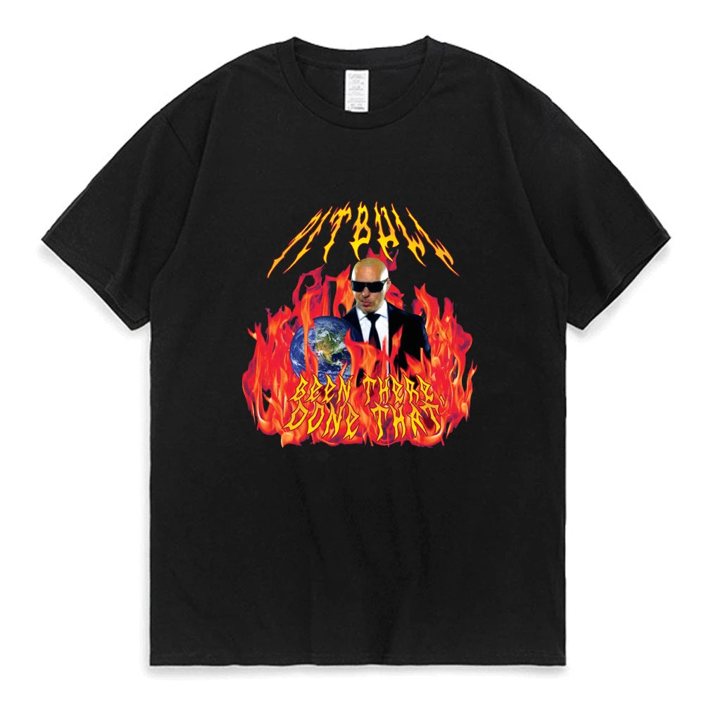 Heavy Metal Pitbull with Flames Classic T-Shirt Men Women Mr. Worldwide Gives Done That Tee Shirt Fashion Hip Hop Black T Shirt - Premium T-Shirts from Lizard Vigilante - Just $26.99! Shop now at Lizard Vigilante