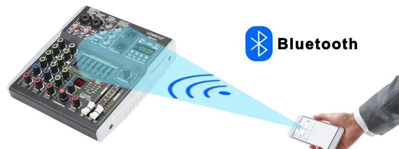 99 DSP Effects Mixing Console Podcast Mini 4/6 Channels Sound Audio Mixer Individual 48V Bluetooth USB PC Play Record AM-AX4/6