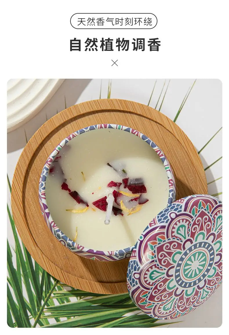 Osmanthus Gardenia Fragrance Candles with Petals Small Romantic Fragrance Candles for Girls' Birthday Gifts Home Aromatherapy