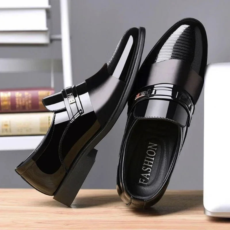 Leather Shoes for Men Wedding Formal Oxfords Business Casual Office Work Shoes for Men Classic Luxury Pointy Men's Dress Shoes - Premium  from Lizard Vigilante - Just $26.99! Shop now at Lizard Vigilante