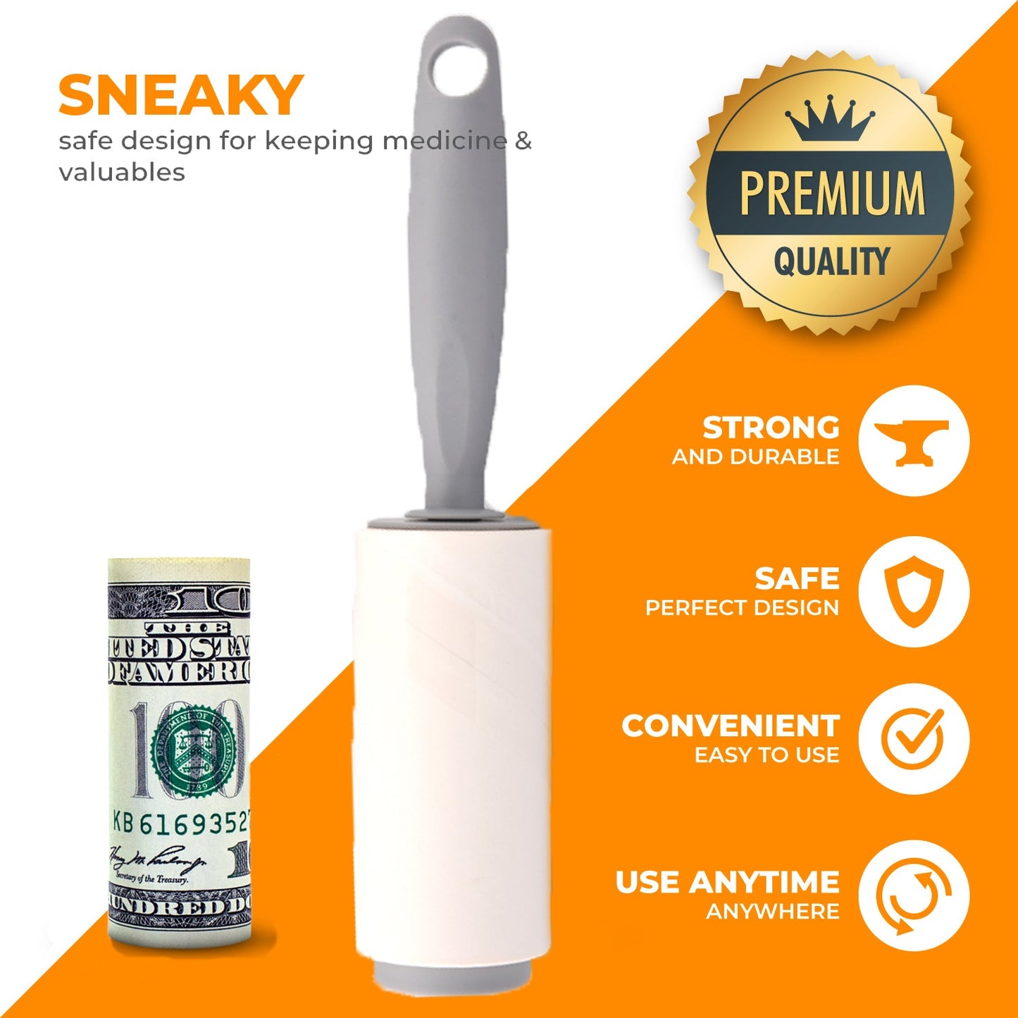 Realistic Lint Roller Diversion Safe - Discreet Diversion Safe Ideas of Real Working Lint Roller with Secret Stash Containers