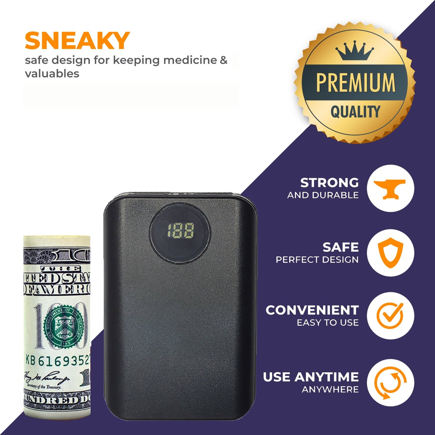 Portable USB Charger Diversion Safe - Realistic-Looking USB Charger with Discreet Secret Compartments and Storage to Stash Valuables