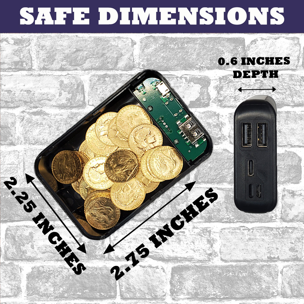 Portable USB Charger Diversion Safe - Realistic-Looking USB Charger with Discreet Secret Compartments and Storage to Stash Valuables