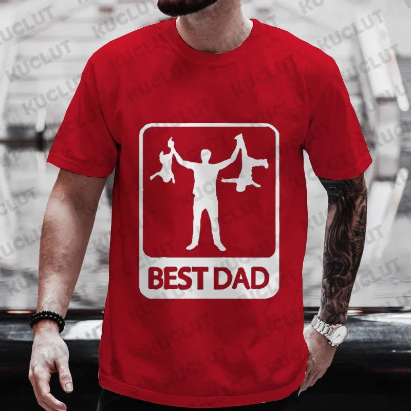 Best Dad Graphic Tee – Funny Ultimate Men's T-Shirt with Short Sleeves, Lightweight, Moisture-Wicking, and Wrinkle-Free Comfort - Premium t-shirt from Lizard Vigilante - Just $23.88! Shop now at Lizard Vigilante