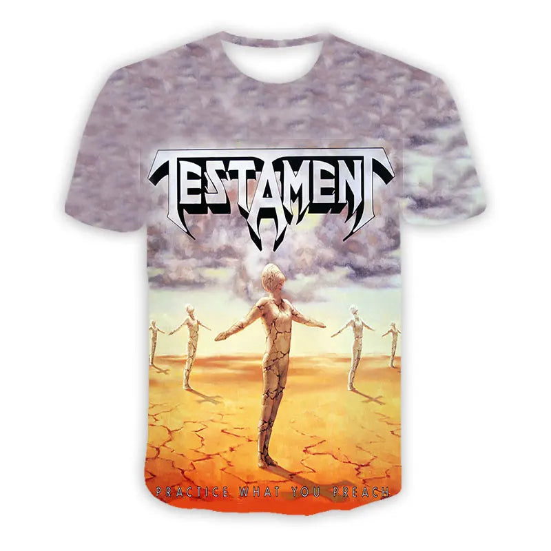 Thrash Metal 3D Printed Testament ROCK Casual T-shirts  Hip Hop T Shirts Harajuku Styles Tops Clothing for Men/Women - Premium T-Shirt from Lizard Vigilante - Just $28.99! Shop now at Lizard Vigilante