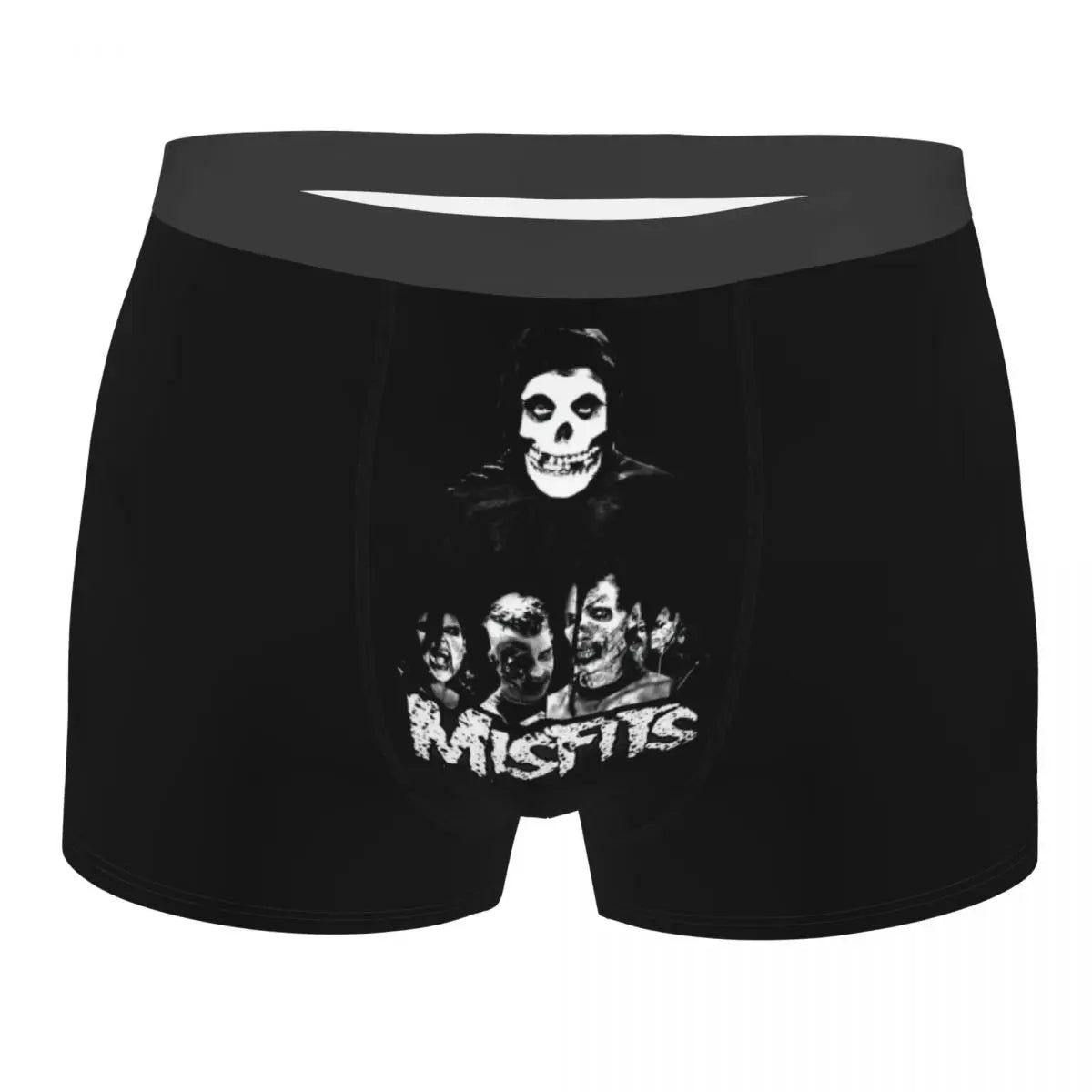 Misfits Skull Underwear Men Stretch Heavy Metal Music Boxer Briefs Shorts Panties Soft Sexy Underpants For Male - Lizard Vigilante