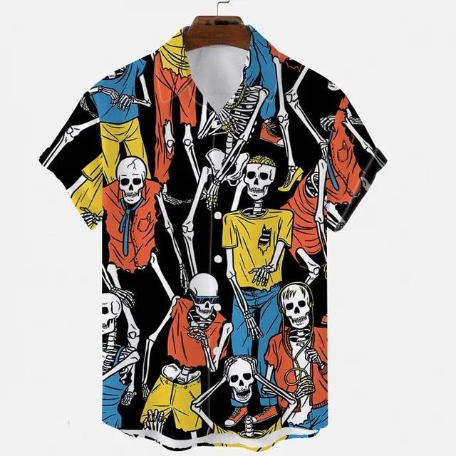 New Men's Short Sleeve Hawaiian Shirt 3D Printed Oversized Hip Hop Shirt Rock Style Resort Casual Men's Clothing - Premium hawaiian shirt from Lizard Vigilante - Just $24.99! Shop now at Lizard Vigilante