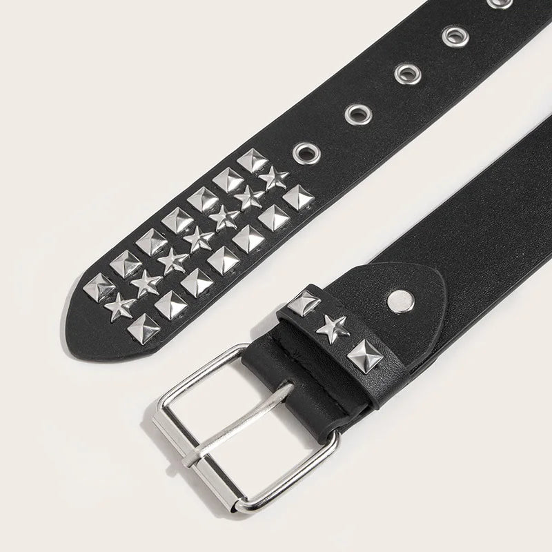 Gothic Punk Faux Leather Belt - Adjustable Unisex Wide Belt - Premium belt from Lizard Vigilante - Just $26.99! Shop now at Lizard Vigilante