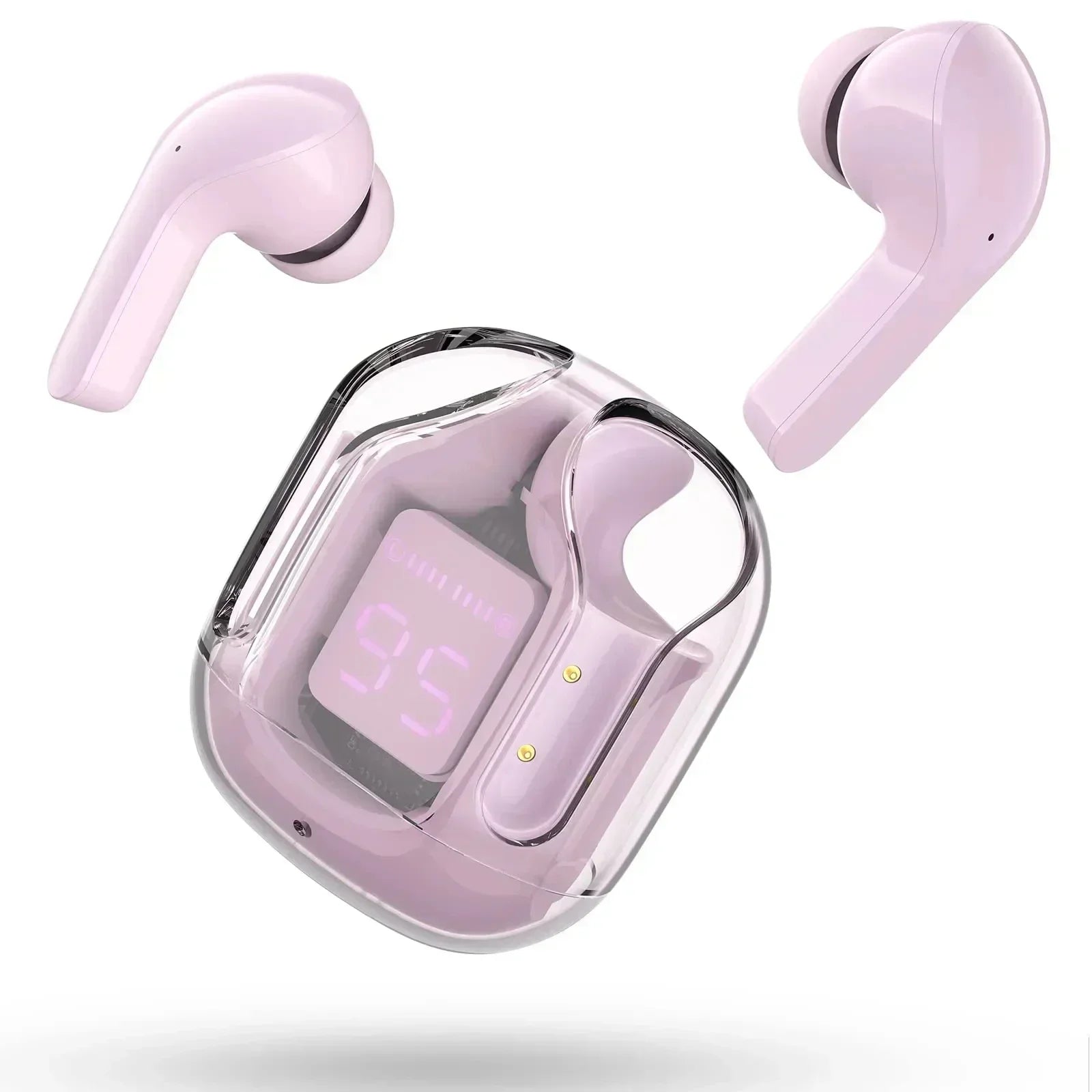 CrystalBeat Transparent Noise-Canceling Earbuds – Sleek Digital Display Case, High-Fidelity Sound, Wireless Freedom for Sports & Work - Premium earbuds from Lizard Vigilante - Just $18.88! Shop now at Lizard Vigilante