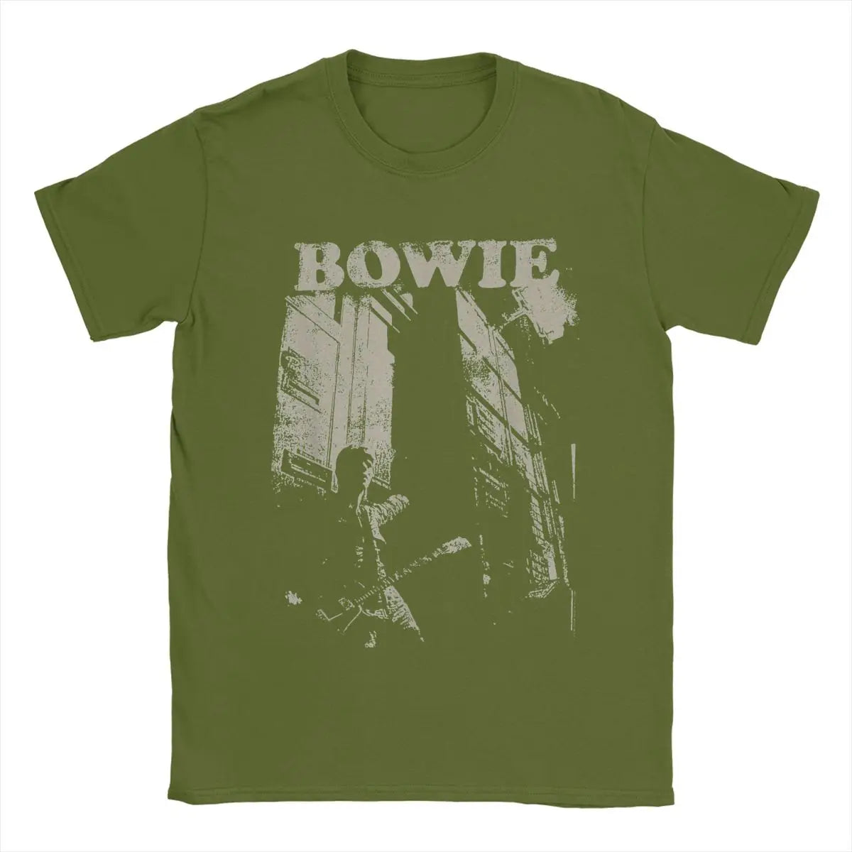 Stacked David Bowie Vintage Cotton T-Shirt – Bold Graphic Print, Casual Short Sleeve Tee, Round Neck for Men - Premium T-Shirt from Lizard Vigilante - Just $23.88! Shop now at Lizard Vigilante