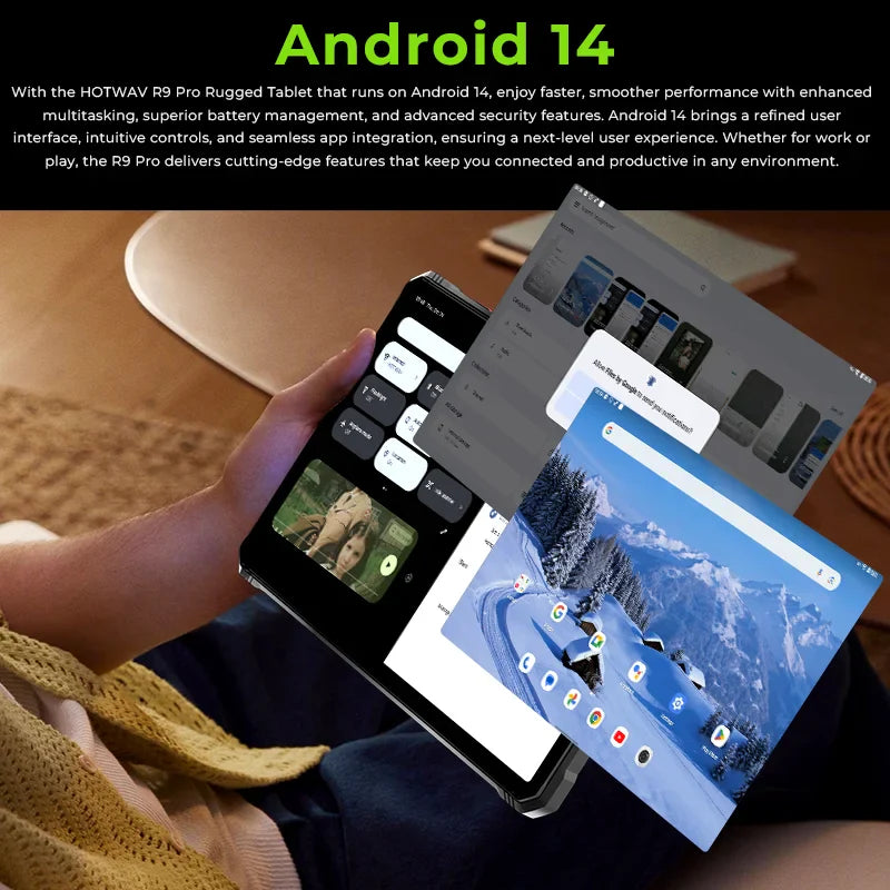 HOTWAV R9 Pro Rugged Tablet 11'' FHD+ 2K Display 20080mAh Massive Battery Pad Android 14 6GB 256GB Camera Global 4G Tablet PC