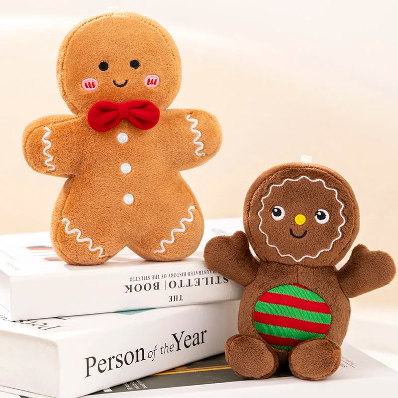 Gingerbread Plush Toy – Caramel Chocolate Stuffed Xmas Cushion Doll