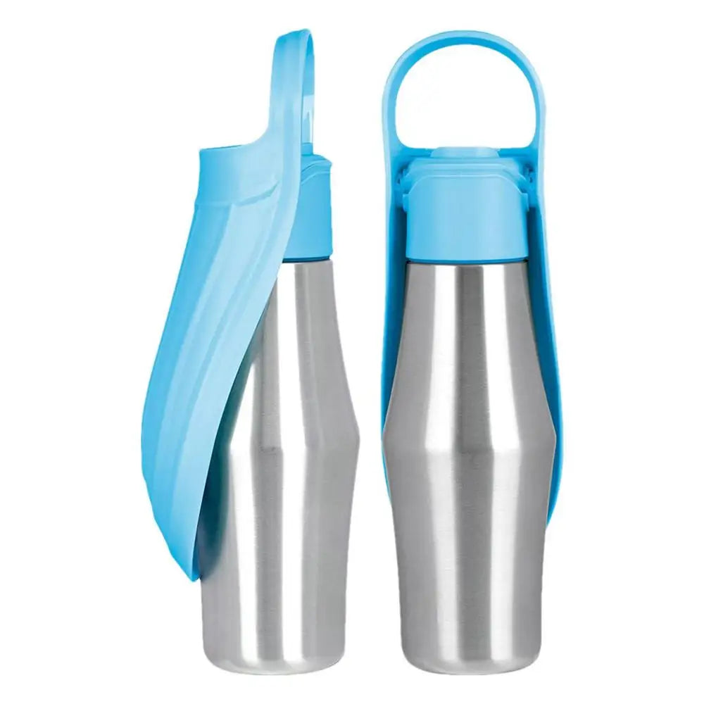 Dog Water Bottle 27oz Stainless Steel Travel Water Dispenser Pet Supplies 2 In 1 Dog Water Bowl With Leaf Shape For Small Medium - Premium water bottle from Lizard Vigilante - Just $29.99! Shop now at Lizard Vigilante