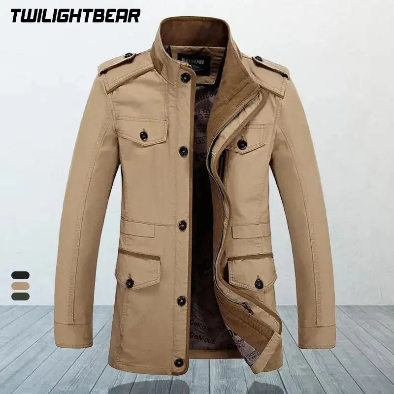 High Quality Men's Casual Jacket 6XL Male Windbreaker Oversized Cotton Classic Jackets Men Clothing Trench Coat A4F5806