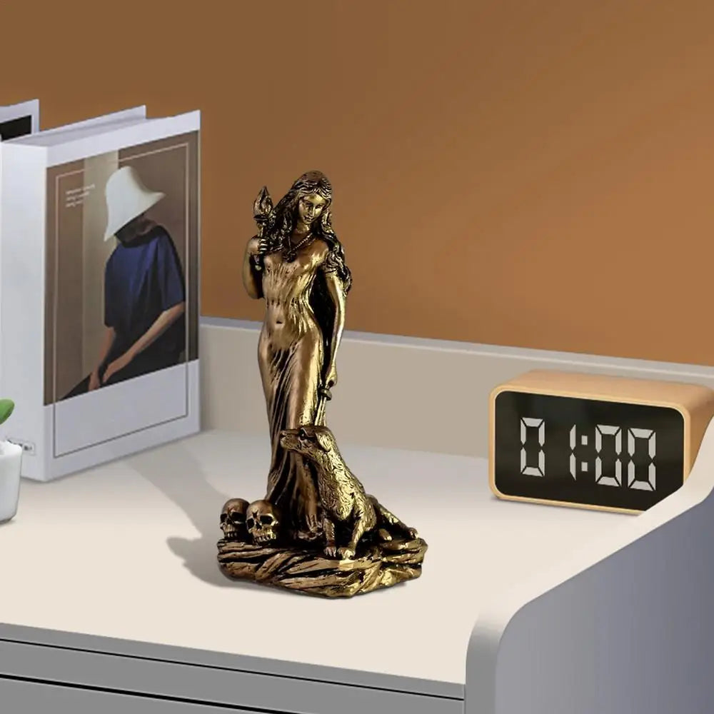 Goddess Statue Resin Sculpture Figurine Retro Witch Statue Goddess Spiritual Figurine Craft Art Statue for Home Decoration
