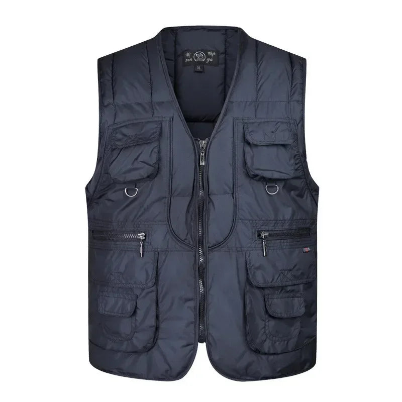 Classic Multi-Pocket Men's Padded Vest - Winter Warm Tactical Jacket - Premium vest from Lizard Vigilante - Just $23.88! Shop now at Lizard Vigilante