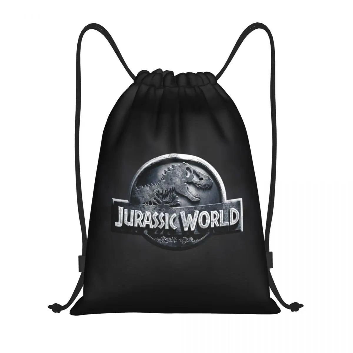 Dinosaur World Jurassics Parks Drawstring Backpack Sports Gym Bag for Men Women Shopping Sackpack - Lizard Vigilante